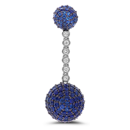Sapphire Pave Ball Drop Earrings — view 1