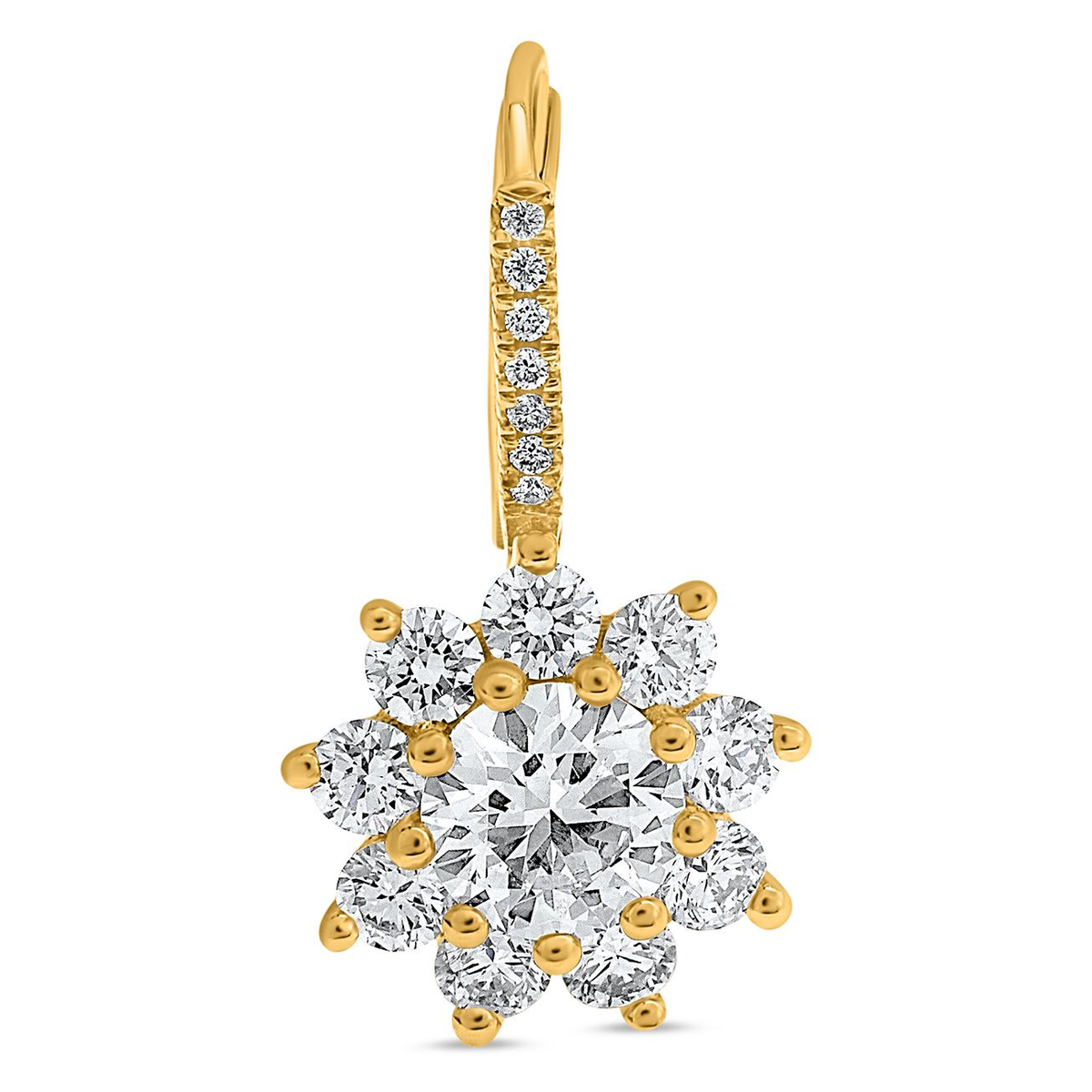 Round Diamond Earring — view 1