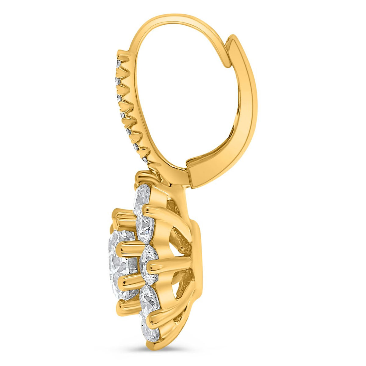 Round Diamond Earring — view 2