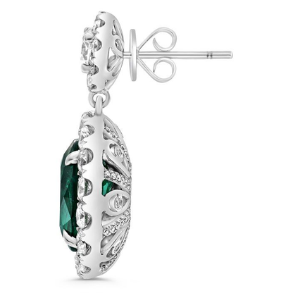 Round Emerald Earring — view 2