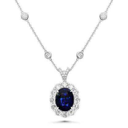 Oval Sapphire Necklace — view 2