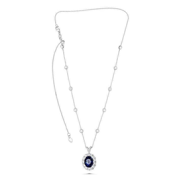Oval Sapphire Necklace — view 1