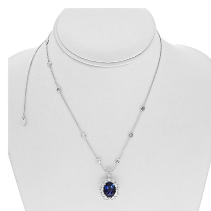 Oval Sapphire Necklace — view 3