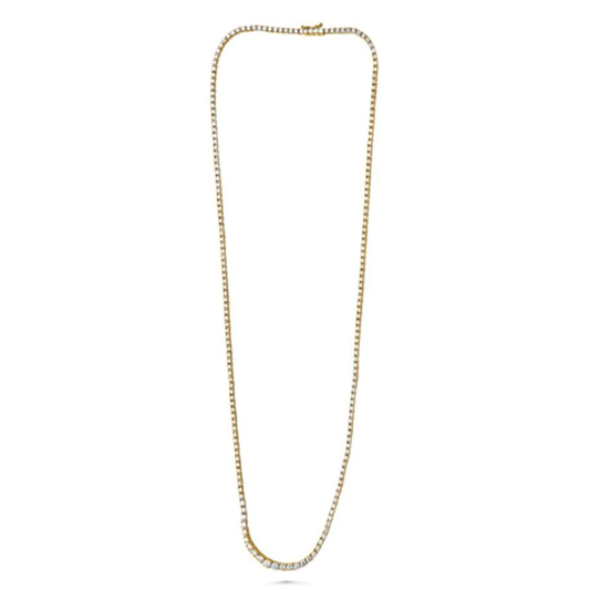 14K Yellow Gold Riviera Tennis Necklace (4.00 CTW) — view 1