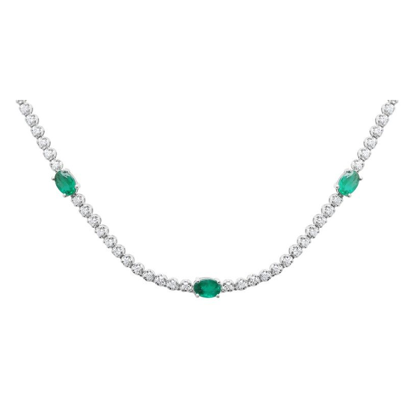 Oval Emerald Necklace — view 3