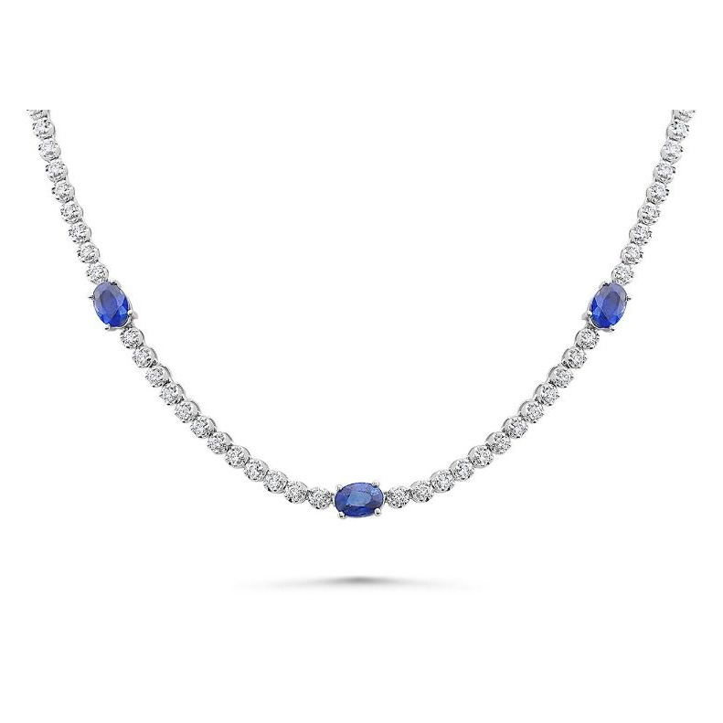 Oval Sapphire Necklace — view 2