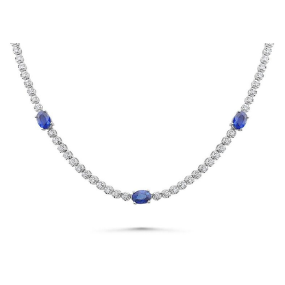Oval Sapphire Necklace — view 2
