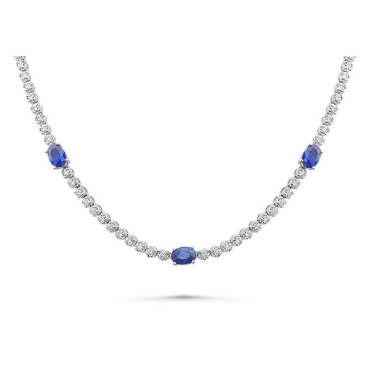 Oval Sapphire Necklace — view 2