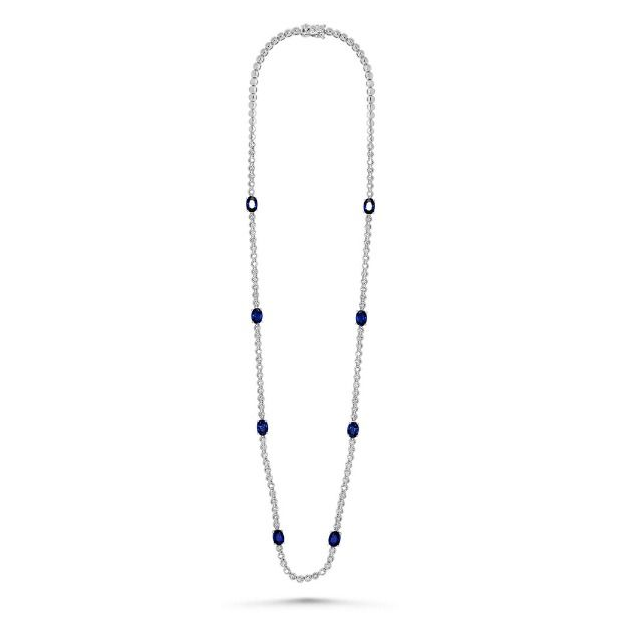 Oval Sapphire Necklace — view 1