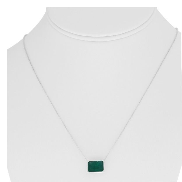 Bezel Set Emerald Necklace — view 3