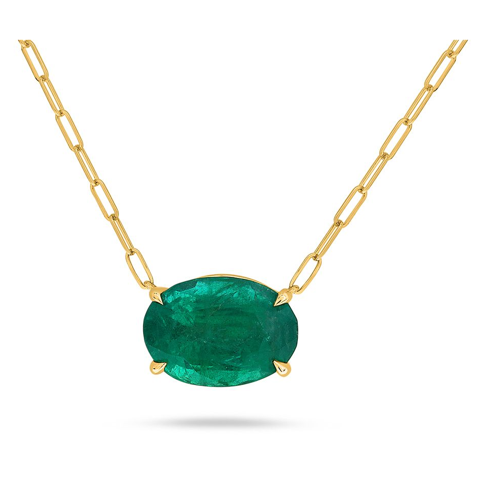 Oval Emerald Necklace — view 2