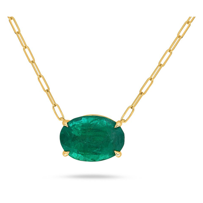 Oval Emerald Necklace — view 2