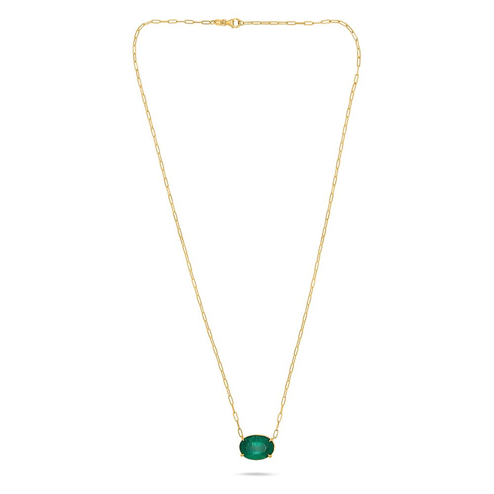 Oval Emerald Necklace — view 1