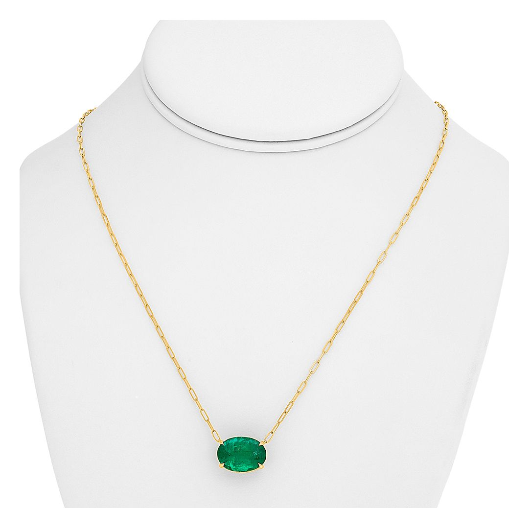 Oval Emerald Necklace — view 3