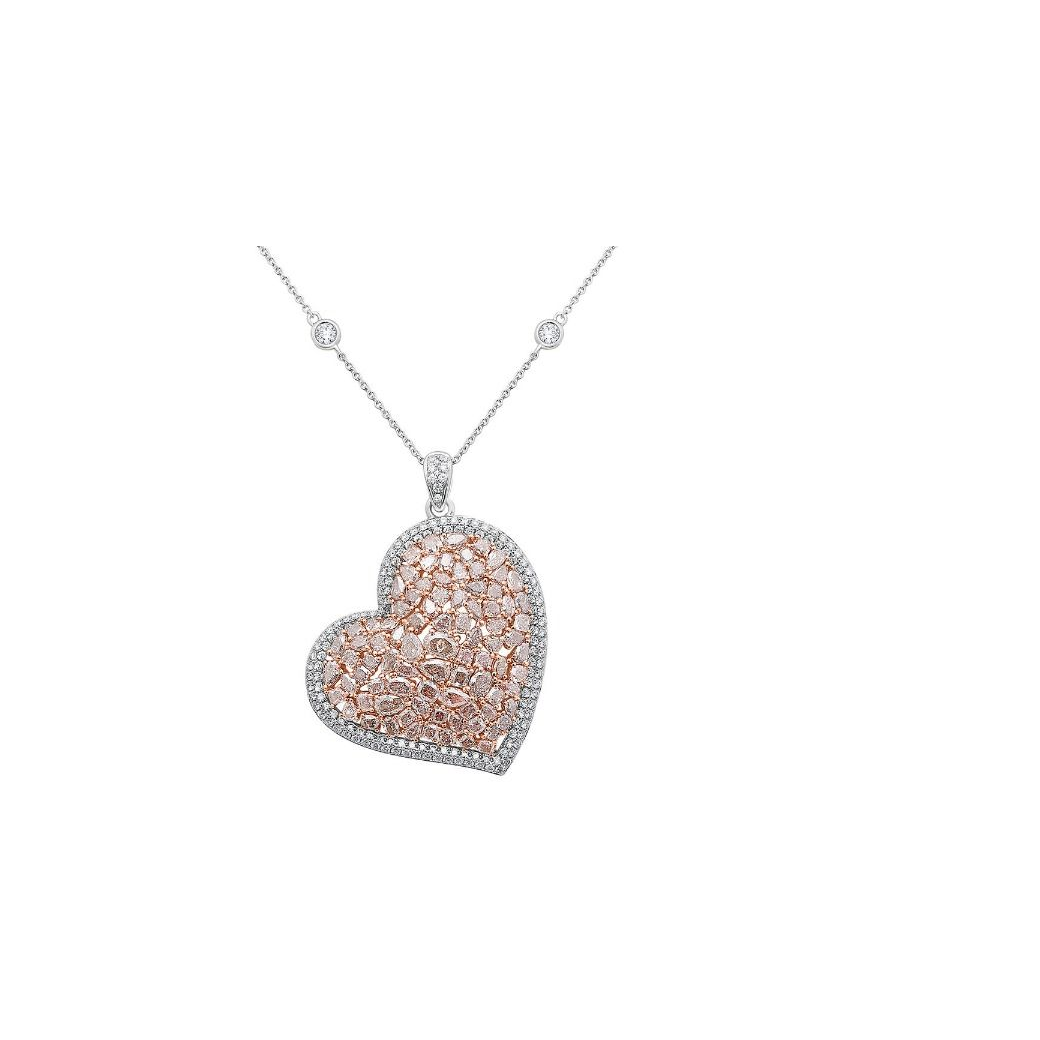 Mixed Shape Pink Diamond Necklace — view 1