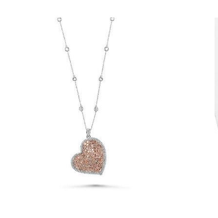 Mixed Shape Pink Diamond Necklace — view 2