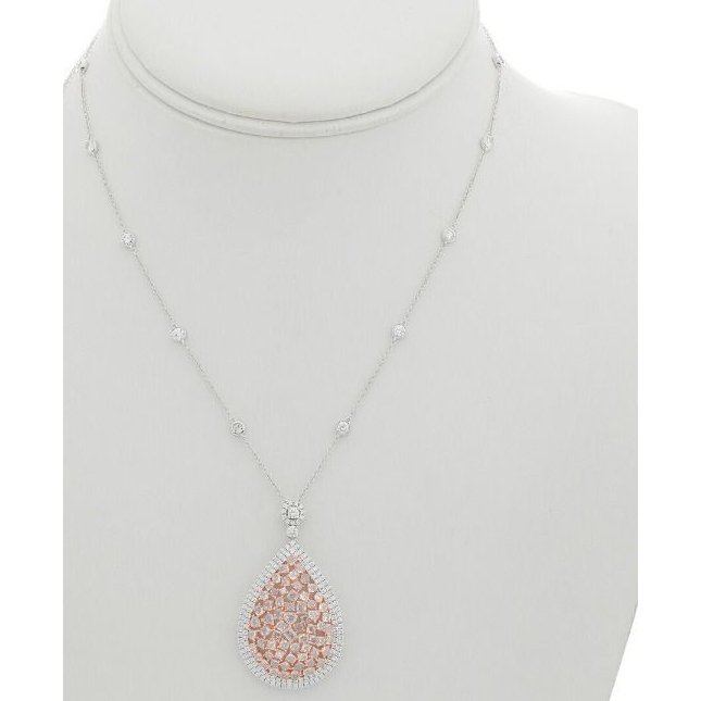 Mixed Shape Pink Diamond Necklace — view 1