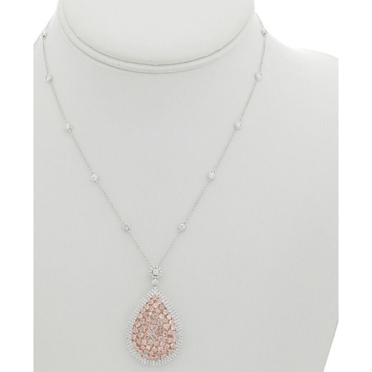 Mixed Shape Pink Diamond Necklace — view 1