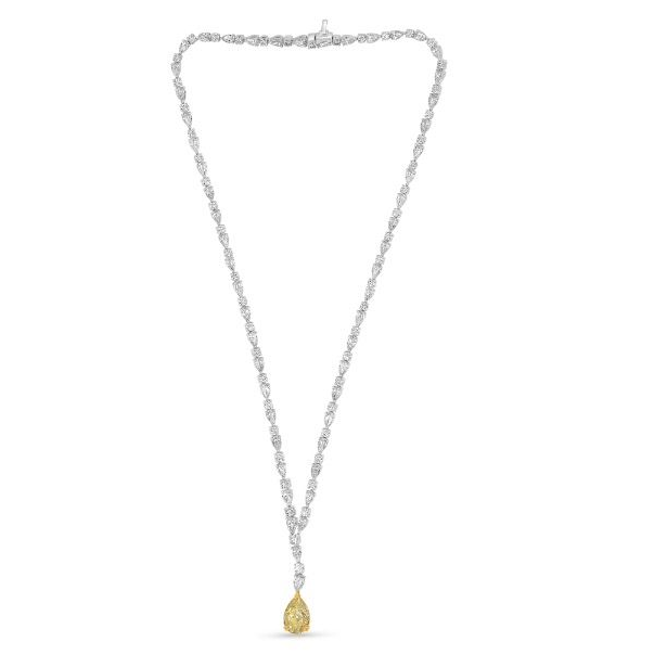 5.01 ct Yellow Diamond Pear Shape Necklace — view 2
