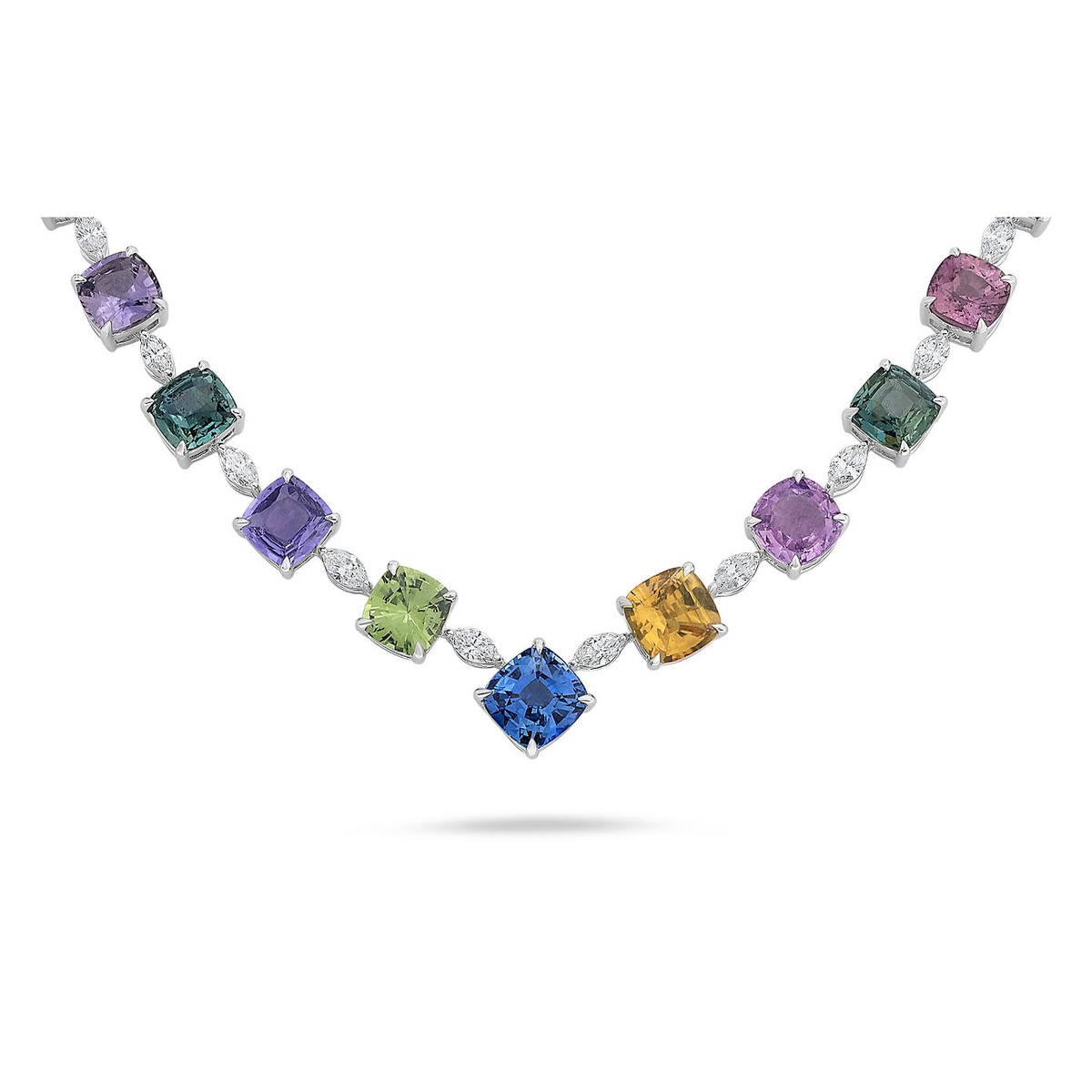 44.49 ct Multi Colored Sapphire Necklace — view 5