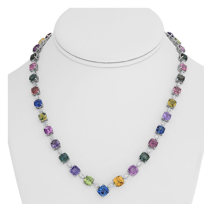 44.49 ct Multi Colored Sapphire Necklace — view 6