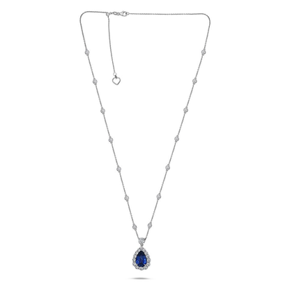 Pear Shape Sapphire Necklace — view 1