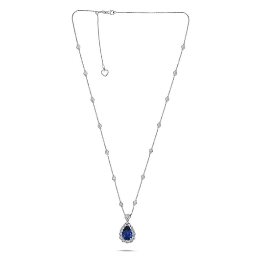 Pear Shape Sapphire Necklace — view 1
