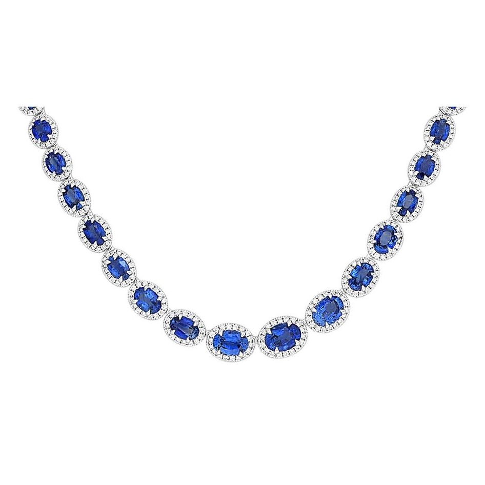 Oval Sapphire Necklace — view 1