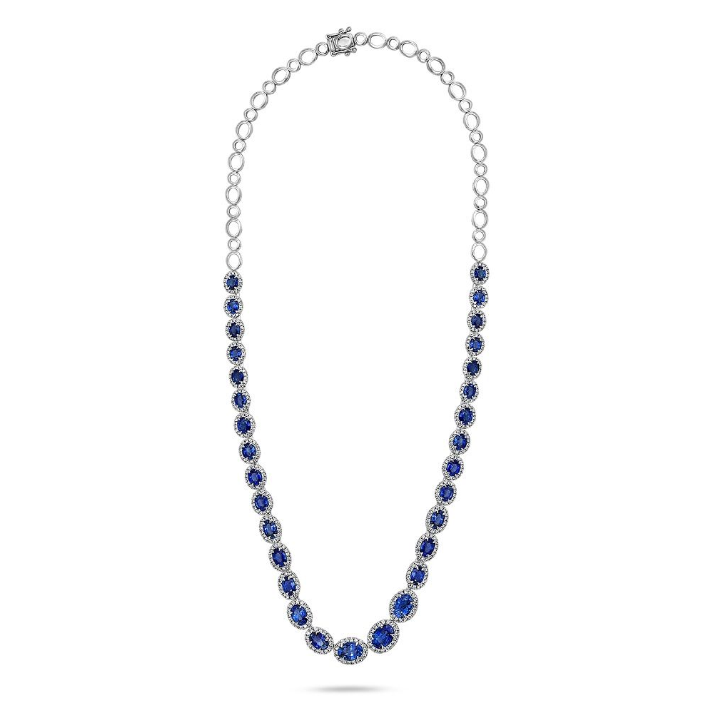 Oval Sapphire Necklace — view 2
