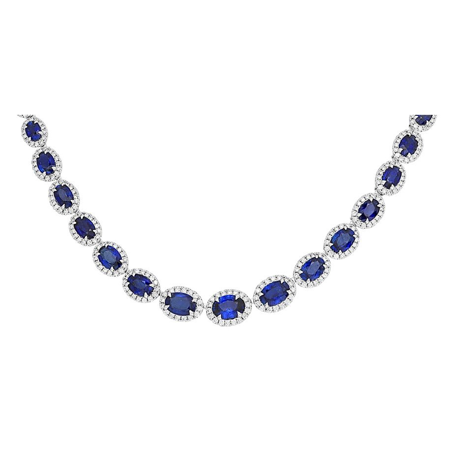 Oval Sapphire Necklace — view 1