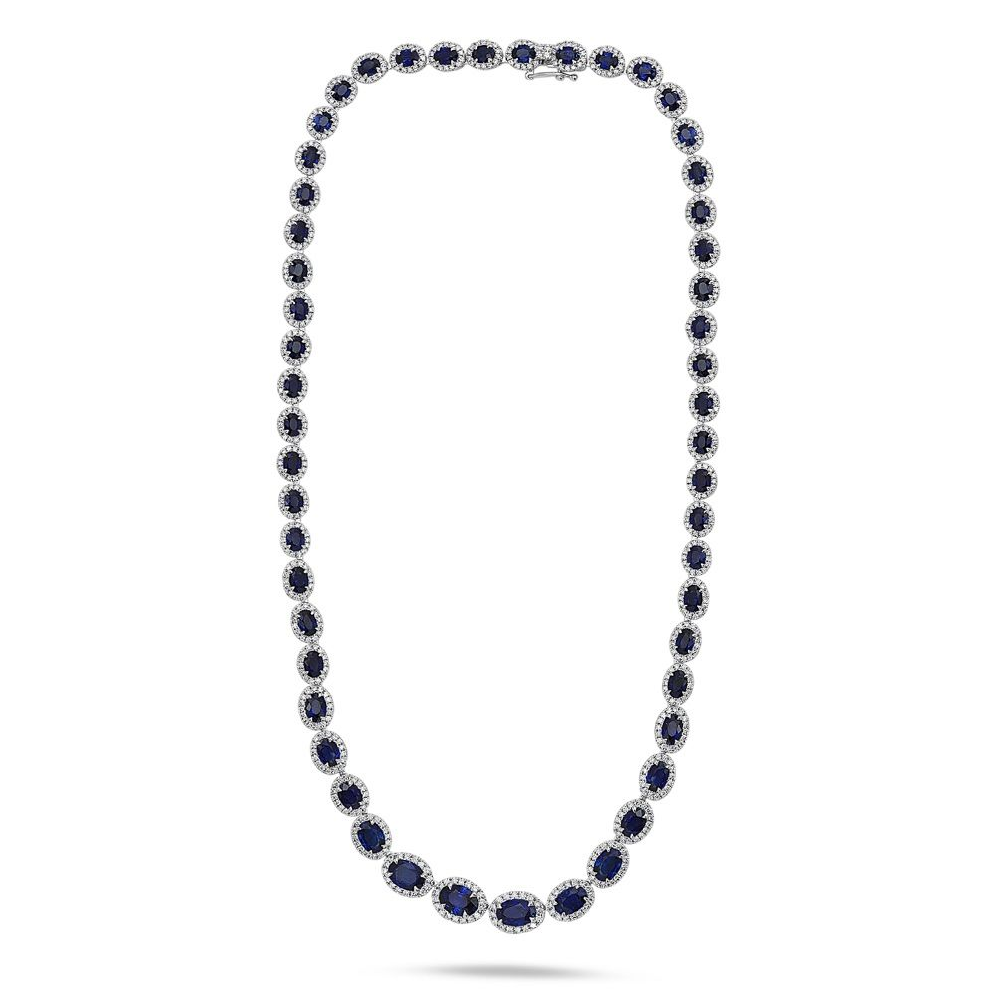Oval Sapphire Necklace — view 2
