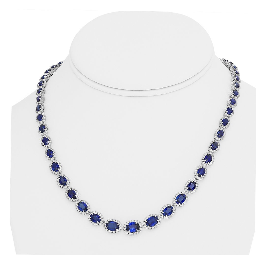 Oval Sapphire Necklace — view 3