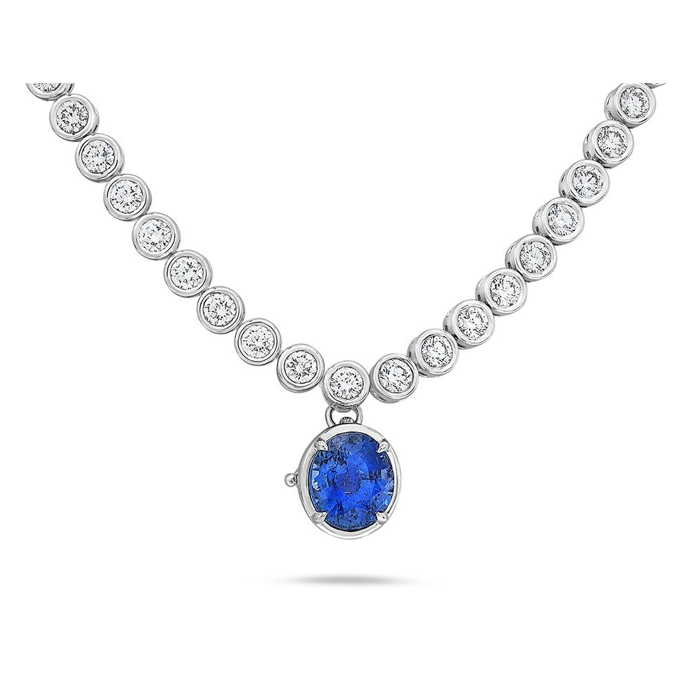 Oval Sapphire Necklace — view 2