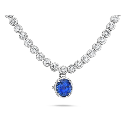 Oval Sapphire Necklace — view 2