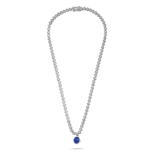 Oval Sapphire Necklace — view 1