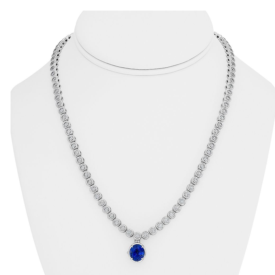 Oval Sapphire Necklace — view 3