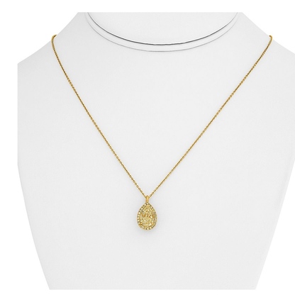Pear Shape Fancy Yellow Diamond Necklace — view 3