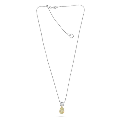 Pear Shape Fancy Yellow Diamond Necklace — view 1