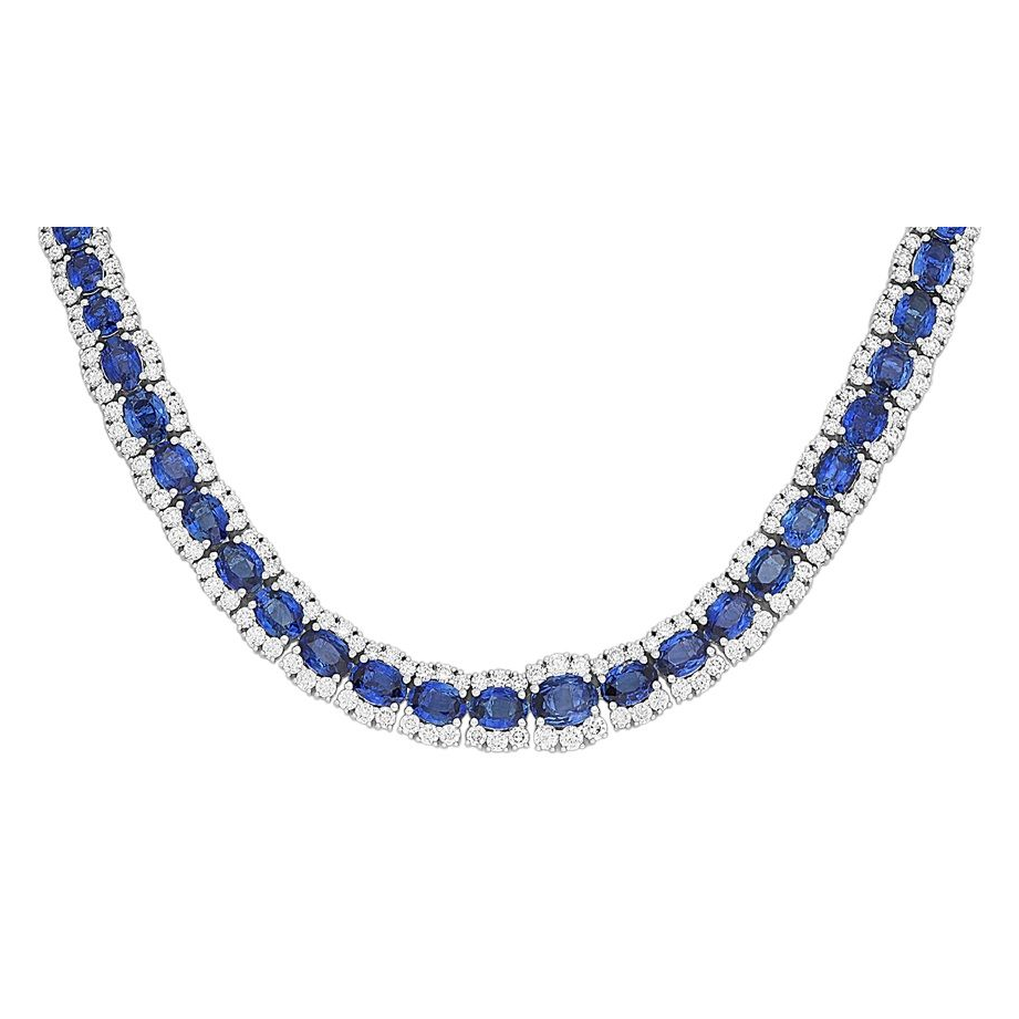 Oval Sapphire Necklace — view 2