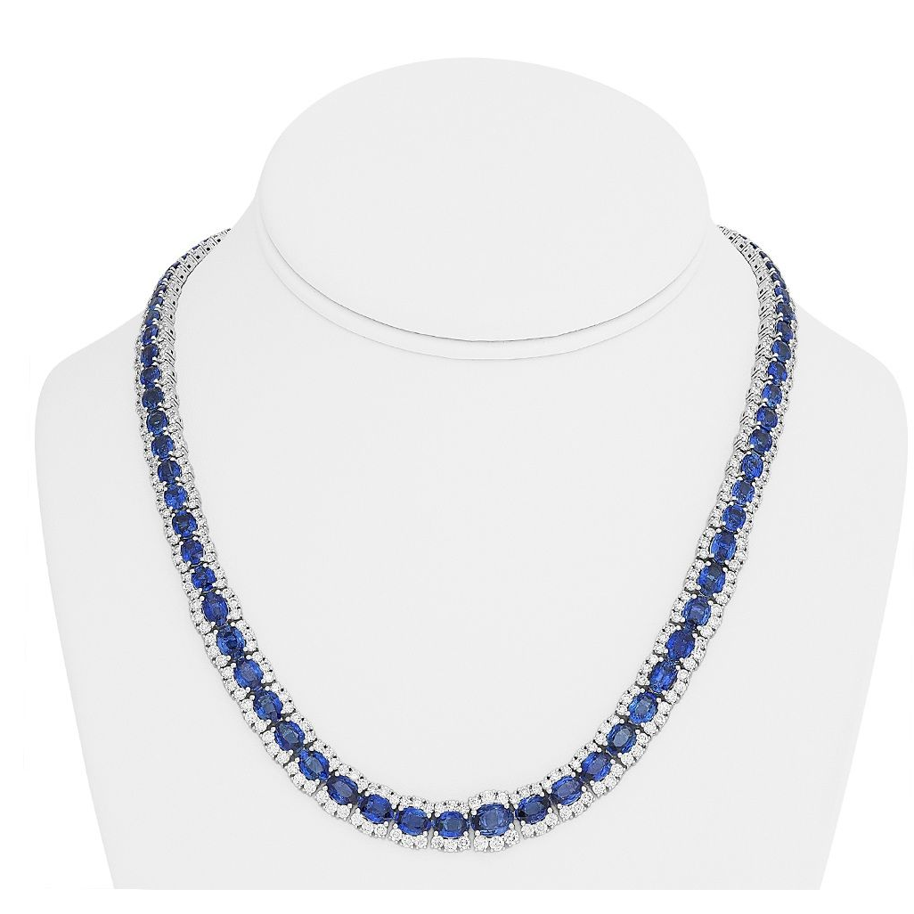 Oval Sapphire Necklace — view 3
