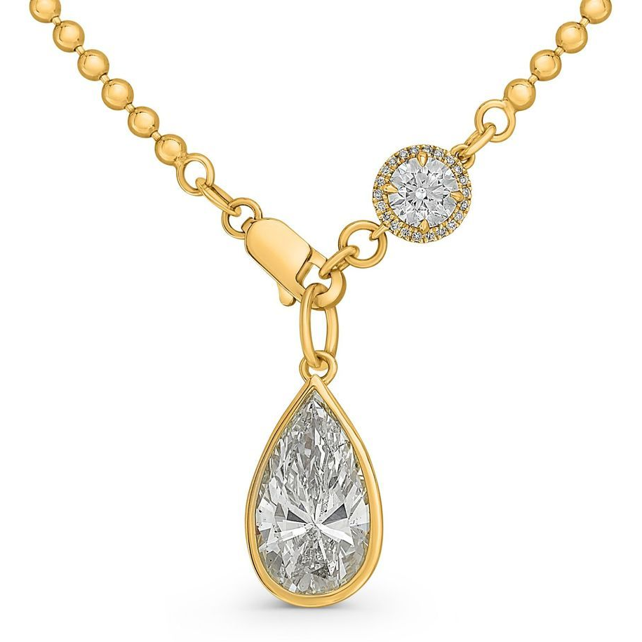 Pear Shape Diamond Necklace — view 2