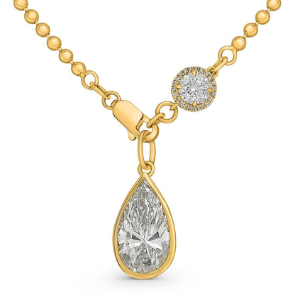 Pear Shape Diamond Necklace — view 2