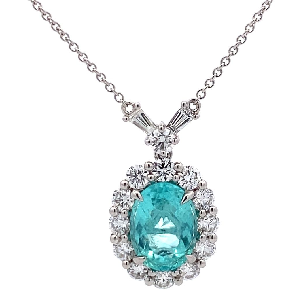 Oval Paraiba Tourmaline Necklace — view 1