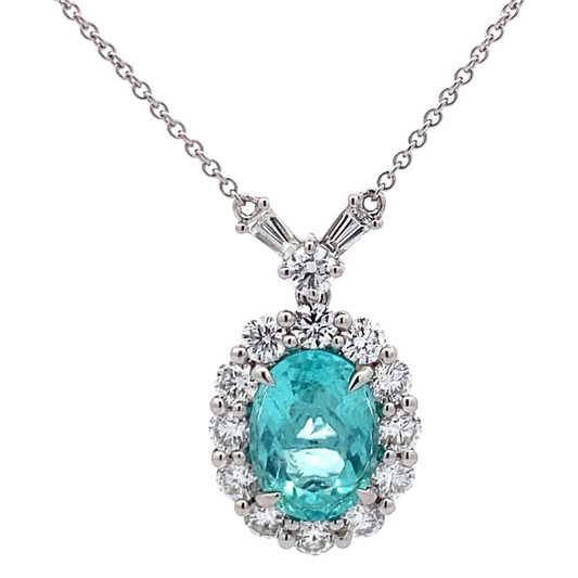 Oval Paraiba Tourmaline Necklace — view 1