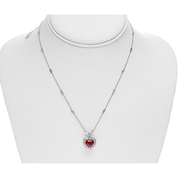 1.81 ct Ruby and Diamond Heart Necklace — view 3