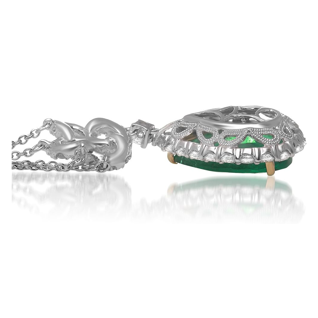 Pear Shape Emerald Necklace — view 1