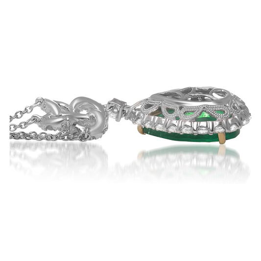 Pear Shape Emerald Necklace — view 1
