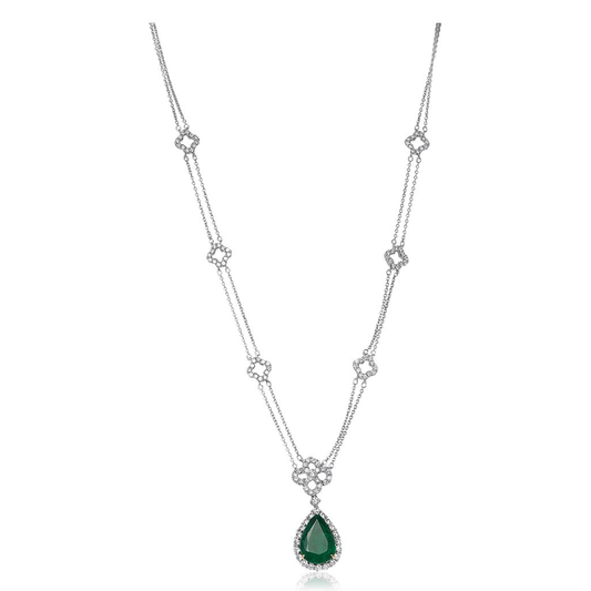 Pear Shape Emerald Necklace — view 2
