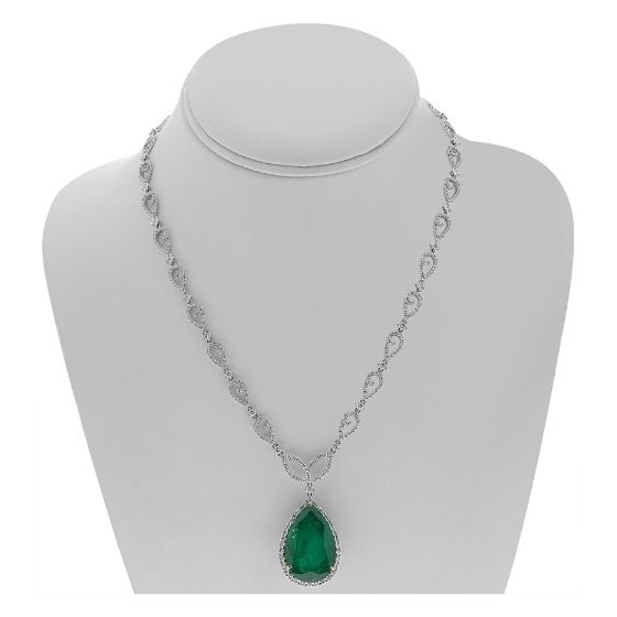 Emerald & Diamond Statement Necklace — view 2