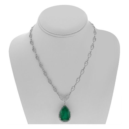 Emerald & Diamond Statement Necklace — view 2